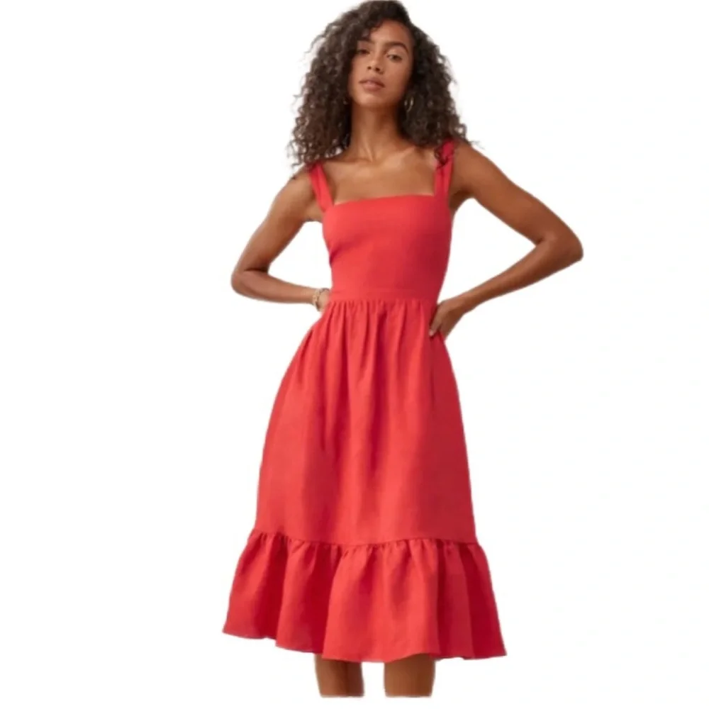 EUC Reformation Manet Cinched Back Dress size 6 - Picture 2 of 7